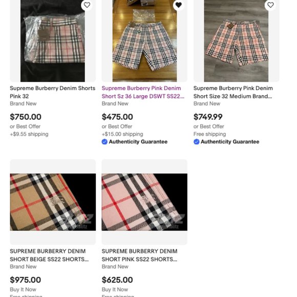 Supreme Burberry Denim Short Size 34 - Picture 10 of 10